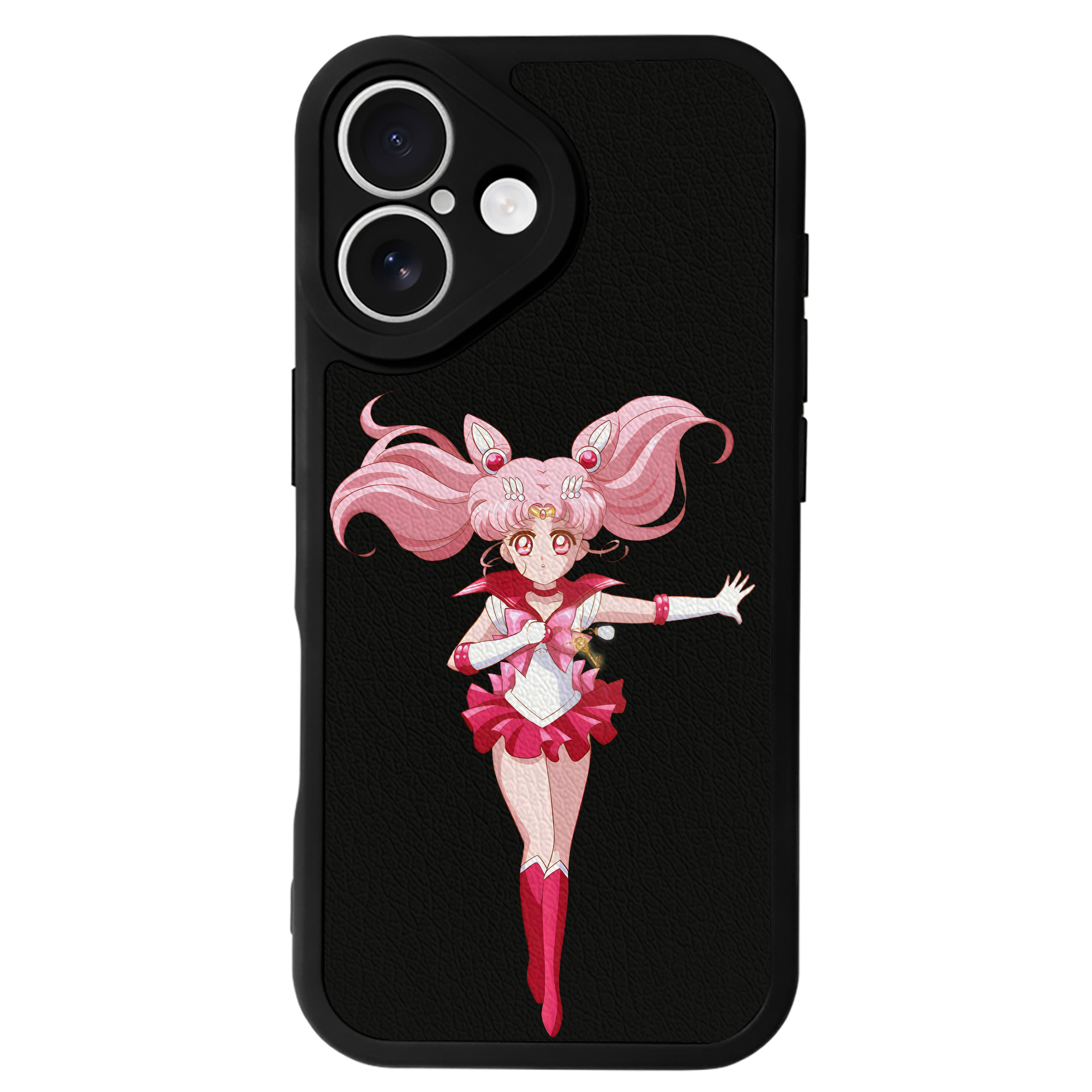 （画像用） 美少女戦士セーラームーン ちびうさ Sailor Moon Chibiusa Tsukino Usagi Small Lady Serenity 【iPhone 16シリーズ対応】シリコンスマホケース（レザー調） 材質：シリコン